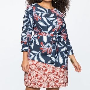 Gorgeous NWT Elioquii Belted Mixed Floral Dress 18